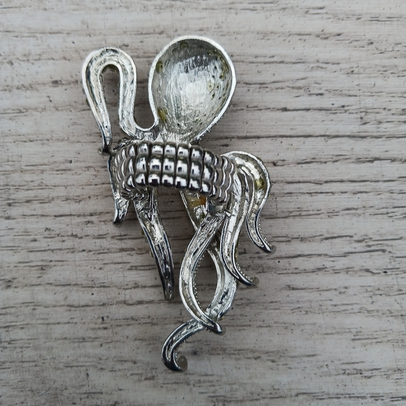 Vintage Rhinestone Octopus Stretch Ring or Necklace Piece - Picture 6 of 12